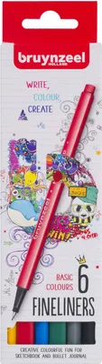 Produktbild von bruynzeel Fineliner "Basic" 6er Karton-Etui