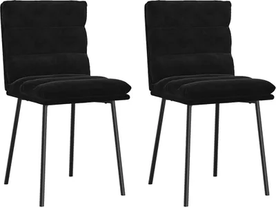 Produktbild von Esszimmerstühle 2 Stk. Schwarz Samt