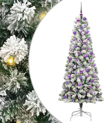 Obrázek produktu pro vidaXL Umělý skládací vánoční stromek zelený a bílý 180 cm
