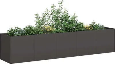 Produktbild von vidaXL Pflanzgefäß Schwarz 200 x 40 x 40 cm Kaltgewalzter Stahl