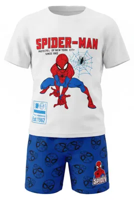 Produktbild von Marvel Spiderman Kinder kurz Pyjama Schlafanzug - 98, Weiß