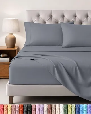Immagine prodotto di Set di lenzuola 180x200 cm - 4 pezzi - Microfibra - Grigio
