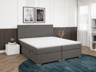 Produktbild von FEDVE Boxspringbett Schlafzimmerbett SYCYLIA mit 2 Bettkästen, Doppelbett mit Bonell-Matratze und Topper 180x200