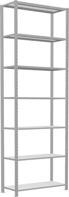 Produktbild von Schulte Fachbodenregal MULTIplus250 Stecksystem | Grundregal | HxBxT 300x100x40cm | 7 Ebenen | Fachlast 250kg | Lichtgrau