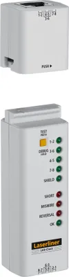 Immagine prodotto di Laserliner LAN-Check. Batteria ricaricabile/tipo di batteria: LR44, tensione della batteria: 1,5 V. Larghezza: 28 mm, profondità: 25 mm, altezza: 106 mm (083.