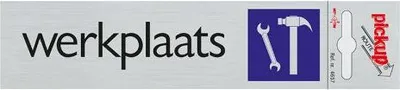 Produktbild von Werkstattschild aus Aluminium - 165x44 mm selbstklebend.