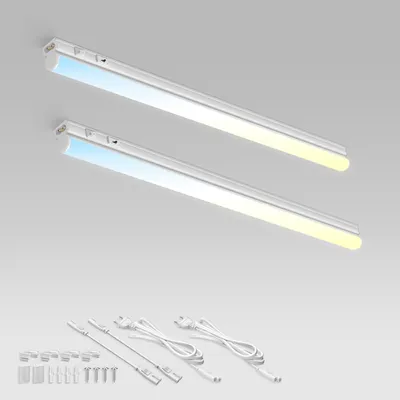 Immagine prodotto di Lampada sottopensile per cucina - Striscia luminosa per armadi - Illuminazione per area di lavoro - Tre temperature di colore - 58 cm - Bianco