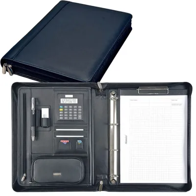 Produktbild von Alassio 30061 Ringbuchmappe "BOSA" A4 Nappaleder schwarz(T)