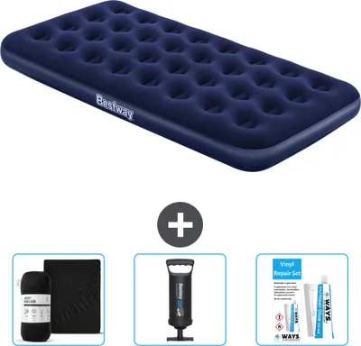Produktbild von Bestway Luftmatratze – 1 Person – 99 x 188 x 22 cm – Blau – im Lieferumfang enthalten Zubehör
