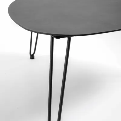 Image de Table basse triangulaire en métal gris anthracite - Oviala ATOLL
