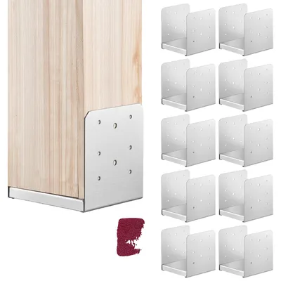 Image de VEVOR Lot de 10 douilles à visser 149 x 143 x 160 mm Support de poteau Acier au carbone Sabot de poteau Support de poteau Douille de sol Pied de poteau Idéal pour les balustrades de véranda, les pergolas et les colonnes