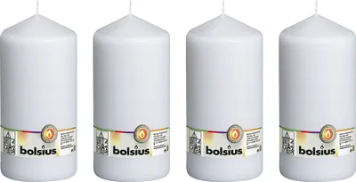 Produktbild von 4er-Set Stumpenkerze - Höhe 20 cm - Durchmesser 9,8 cm - Weiß