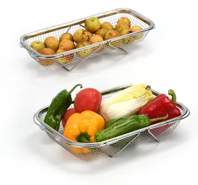 Spülbeckensieb-Set, 2-teilig, ausziehbar, Edelstahl, 31,8–45,2 cm