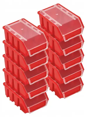 Produktbild von Pafen Ergobox 2+ Lagerbehälter 10 Stück Rot