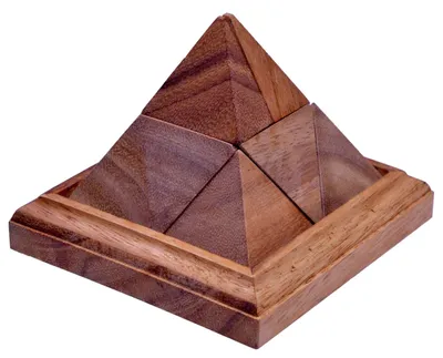 Obrázok produktu pre Špicatá pyramída – 3D drevené puzzle s 9 dielmi | Logická hra v drevenom ráme