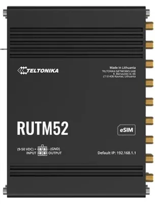 Produktbild von Teltonika RUTM5210B000, Wi-Fi 5 (802.11ac), Dual-Band (2,4 GHz/5 GHz), Ethernet/LAN, 5G, Schwarz, Industrieller Router