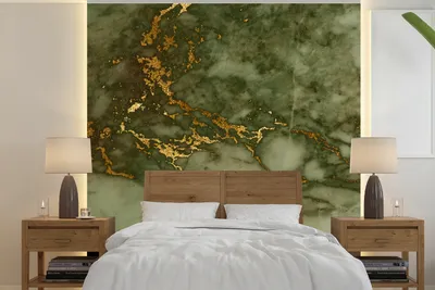 Produktbild von MuchoWow® Fototapete für Wohnzimmer oder Schlafzimmer Wandtapete Vinyl Motivtapete Marmor - Muster - Gold - 240x240 cm - Schlafzimmer-Tapete