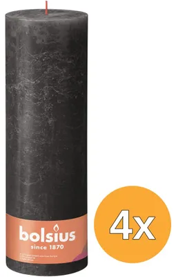 Productafbeelding van 4x Bolsius Rustiekkaars 300/100 Stormygrey (1 stuk)