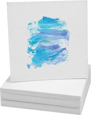 Productafbeelding van Famanu Mini Malset, 16 stuks – Witte canvasplaten, 15x15 cm – Geschikt voor kunstenaars en beginners