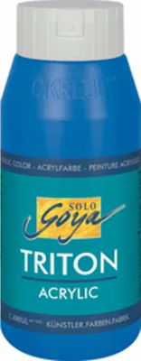 A bottle of blue acrylic paint.