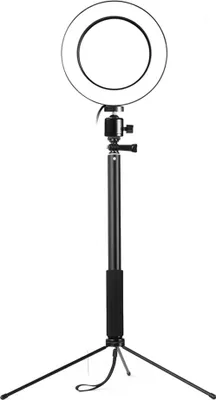 Zdjęcie produktu dla 3 w 1 dioda LED Ring Light Fotografia fotograficzna Dimmable wideo do smartphone z Tripod Selfie Stick & Phone Holder czarny 26CM