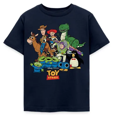 Produktbild von Spreadshirt Toy Story Charaktere Kinder T-Shirt, 122/128 (7-8 Jahre), Navy