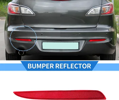 Image de Réflecteur De Pare-Chocs Compatible Pour Mazda 3 Bl 2009-2013, Réflecteur De Pare-Chocs Arrière Gauche En Plastique Abs Durable Rouge.
