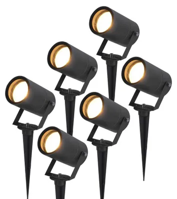 Produktbild von hoftronic LED Gartenstrahler Spikey 6x 4W GU10 4000K IP65 Schwarz