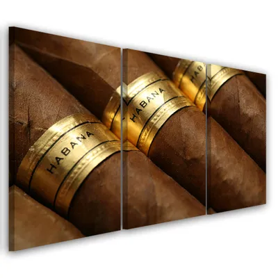 Produktbild von Triptychon auf leinwand braun abstrakt 60x40 cm Feeby braun wandbild bereit zum aufhängen