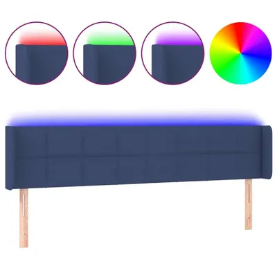Produktbild von vidaXL LED Kopfteil Blau 183x16x78/88 cm Stoff