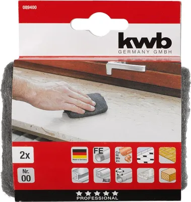 Produktbild von kwb 089400, Schleifpad, Feine Körnung, Metall, Holz, Metallisch, 2 Stück(e)