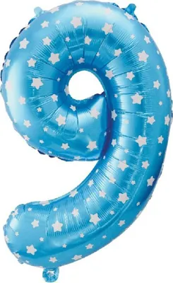 Produktbild von Aufblasbare Ziffern '9' blau 61 cm