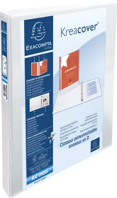 Image de Exacompta 10x Classeur PP 2 anneaux en D 20mm A4 maxi Blanc 51821E