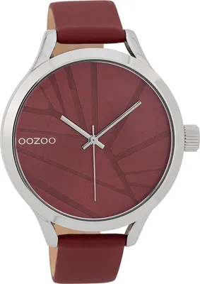 Produktbild von Oozoo Armbanduhr rot Leder Timepieces Damen Analog-Quarzuhr UOC9682A