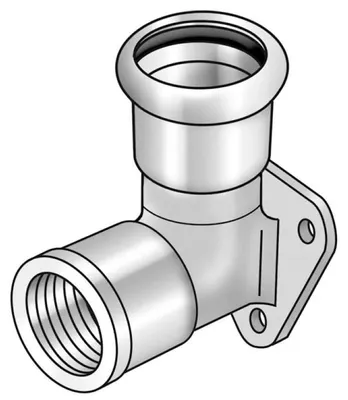 Produktbild von KE Kelit Edelstahl Press-Wandscheibe, 90°, 15x1/2", NP480, Innengewinde, M-Kontur, Edelstahl 1.4404, 1 Stk.