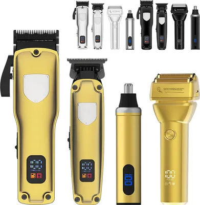 Produktbild von OKWISH 4 in 1 Haarschneider Set Männer ,Haar Trimmer ,Bart Trimmer ,Nase Ohr Trimmer, Professionelle elektrische Rasierapparat ,Rasierer Wiederaufladbare Barbier-Kit
