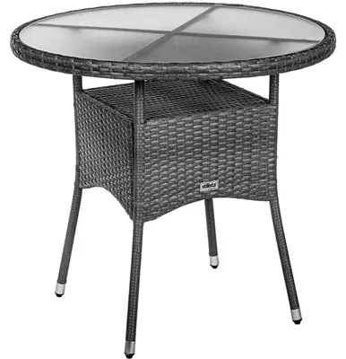 Obrázek produktu pro STILISTA Polyratanový stolek, 80 x 80 x 75 cm, šedý