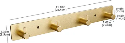 Produktbild von INF Goldener 4-Haken-Wandhalter (Klebemontage/Bohrmontage)
