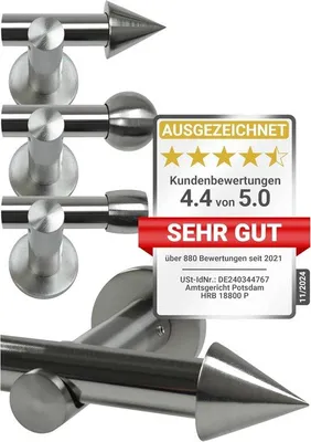 Produktbild von Famanu Gardinenstange Ausziehbar Chrom - 70-120 cm