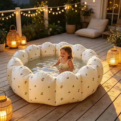 Produktbild von Aufblasbares Wasserbecken aus PVC ohne BPA, 89x25 cm | Faltbar und tragbar für Garten und Strand