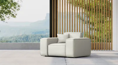Produktbild von Gartensessel Sessel Loungsessel SUMMER wetterfester Stoff NXL Altweiß