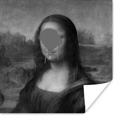 Produktbild von MuchoWow® Poster Mona Lisa - Leonardo da Vinci - Schwarz - Weiß 50x50 cm - Wohnzimmerdekoration