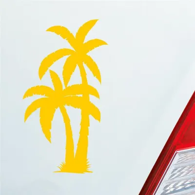 Produktbild von Auto Aufkleber Palme Palms Beach Strand Kokospalme Pflanze 5x10 cm Gelb Sticker Heckscheibenaufkleber
