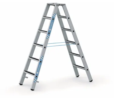 Produktbild von Zarges gebördelte Stufen-Stehleiter R13step-B eloxiert 2x6 Stufen