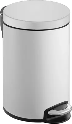 Produktbild von Treteimer mit stilvollem Pedal, leise schließendem Deckel & Kunststoffinneneimer | 8 Liter, HxBxT 35,5x22,6x30cm | Weiß