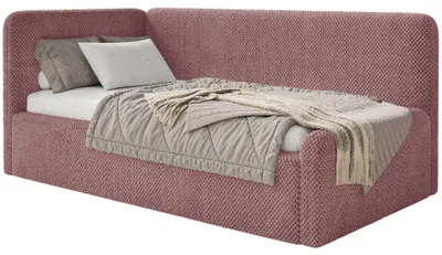 Image de Selsey Fanko – Lit junior 90x200 cm avec matelas, tête de lit à gauche, peluche, rose