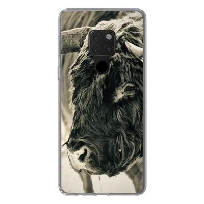 Produktbild von MuchoWow® Handyhülle Schutzhülle Hülle für Huawei P40 Lite Schottischer Highlander - Schnee - Hörner Silikon Softcase Handy Hülle - Handy