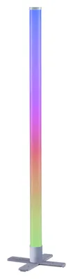 Zdjęcie produktu dla Lampa podłogowa LED - srebrnoszara - przezroczysta - tworzywo sztuczne - metal - wys. 100 cm - zmiana kolorów RGB