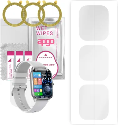 Produktbild von apgo 3 Stück Schutzfolie, klar, kompatibel mit Smartwatch KT65 Smartwatch, Hydrogel Displayschutzfolie mit Positionierhilfe, Displayfolie, robust und kratzfest