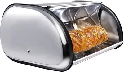 Produktbild von Brotkasten Edelstahl Brotaufbewahrung Brotbehälter Brotkiste Brotbox mit Rolldeckel mit Schiebedeckel